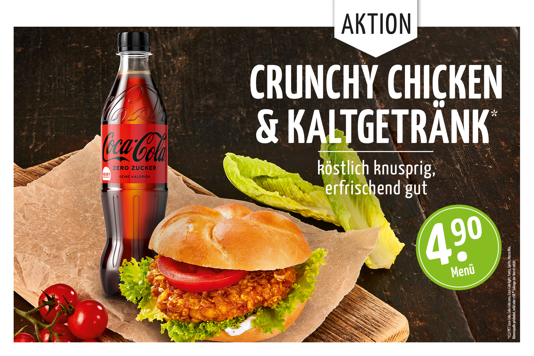 # Cruchy Chicken & Kaltgetränk